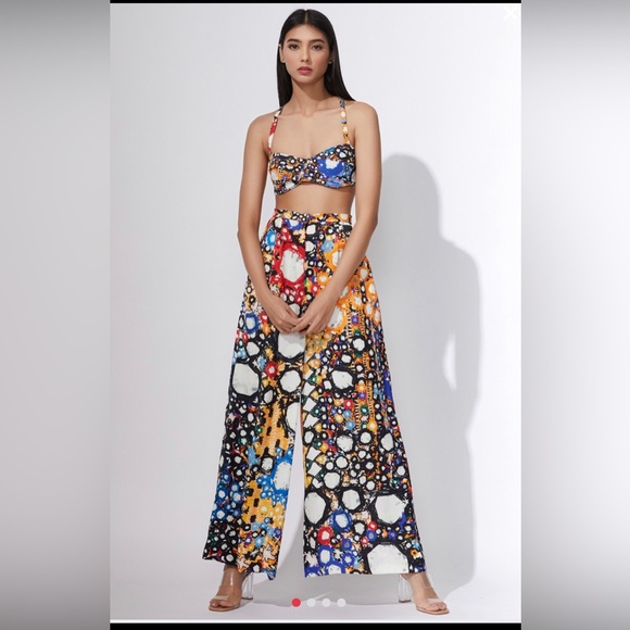 Saaksha & Kinni Blue Printed Mirror Trousers XS - Picture 3 of 16